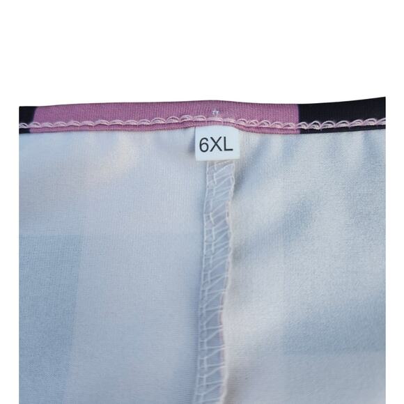 Pink & Black Buffalo Plaid 6XL Womens Top Short Sleeve Stretch Grunge Whimsygoth - Picture 6 of 8